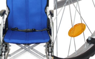 自走式車椅子ハピネスワイド CA-15SU 安全ベルト・反射板