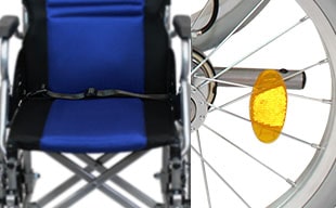 介助式車椅子ハピネスライト CA-22SU 安全ベルト・反射板