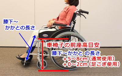 車椅子の前座高目安の決め方1