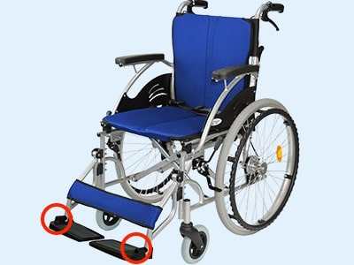 車椅子のフットサポートの固さ調整位置