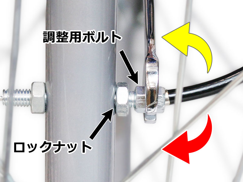 駐車ブレーキとタイヤの間隔調整