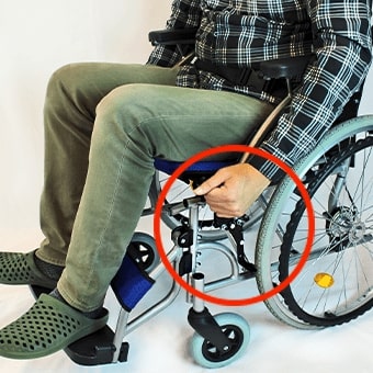 自走式車椅子の駐車ブレーキロック解除